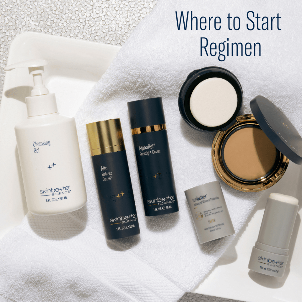 Skinbetter Science Products featured on white background - where to start skin regimen 