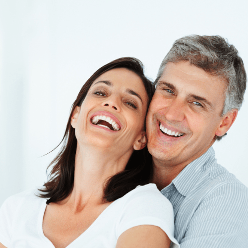 FaceTite is a new procedure offered at New Skin Medical Spa - Image is of a man and women middle age (40+)