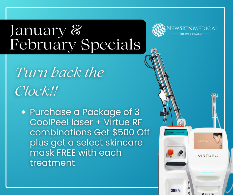 Purchase a Package of 3 CoolPeel laser + Virtue RF combinations Get $500 Off plus get a select skincare mask FREE with each treatment